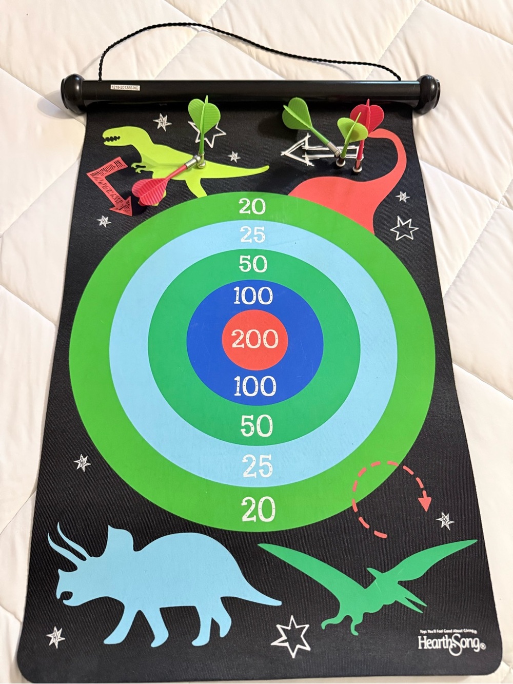 HearthSong Double-Sided Magnetic Dinosaur Dartboard